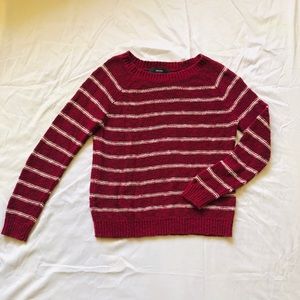 Maroon striped sweater